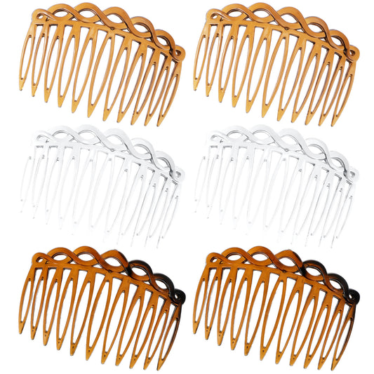 Ymapinc 6Pcs French Hair Combs - Resin Decorative Hair Comb Clips for Women, Curved Styling Combs Set for Multiple Hairstyles