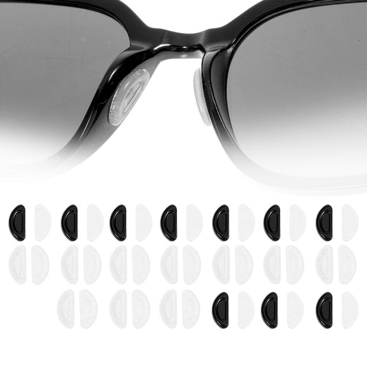 20 Pairs Eyeglass Nose Pads Silicone Anti-Slip Stick On Nose Pad Replacement Soft Adhesive Nosepads for Plastic Frames Reading Glass Sunglasses Glasses Reading Glasses(Clear, Black)