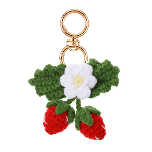 Ymapinc Strawberry Keychain Gifts, Crochet Bag Charms Cute Keyrings Women