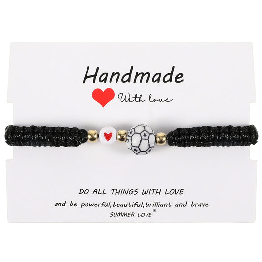 Tyqour Basketball Bracelet Gifts for Teen Men Women Black Adjustable Cool Basketball Gift Basketball Party Favors Graduation Birthday Gifts For Teens Teams Players Brother(Basketball)