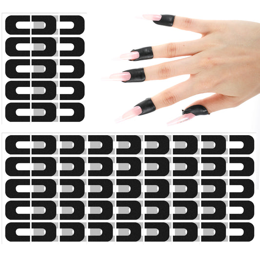 100Pcs Nail Polish Protector For Fingers, Cuticle Protector For Nail Painting, U Shape Latex Nails Polish Barrier, Peel Off Skin Cuticle Protectors, Black Nails Guard Tape