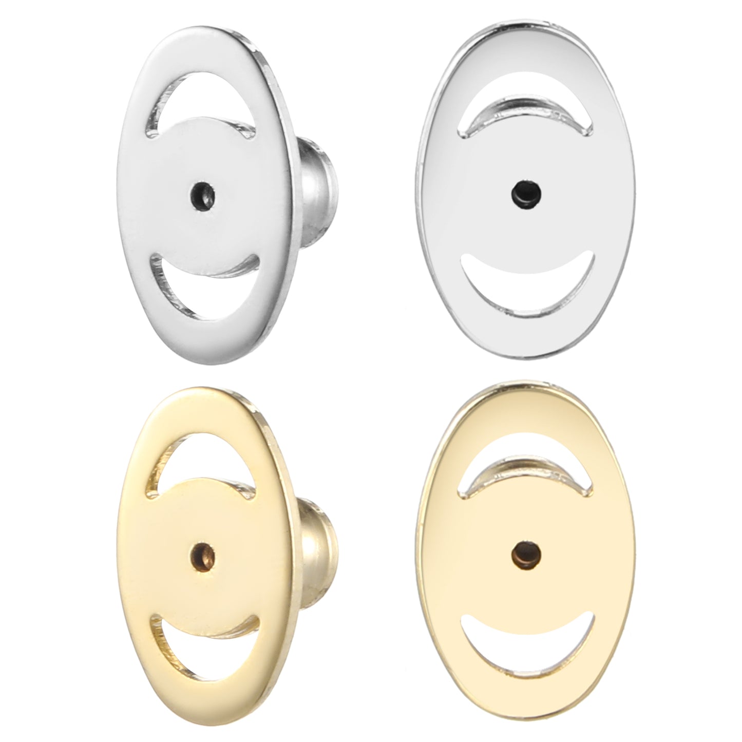 Teaaha 4 pcs Earring Lifter Backs for Droopy Ears, Large Earring Support Backings Replacements Secure Locking Support Backings for Heavy Earrings Backs for Studs