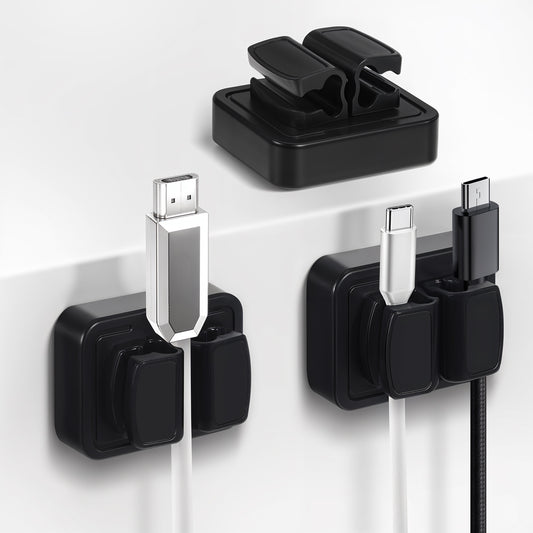 Ymapinc Phone Cord Holder Clips for Charging Wire - 3pcs Black Adhesive Cable Management Clips Cord Organizer Cord Keepers for Charger Desk Gadgets Charger Holders for Nightstand Accessories