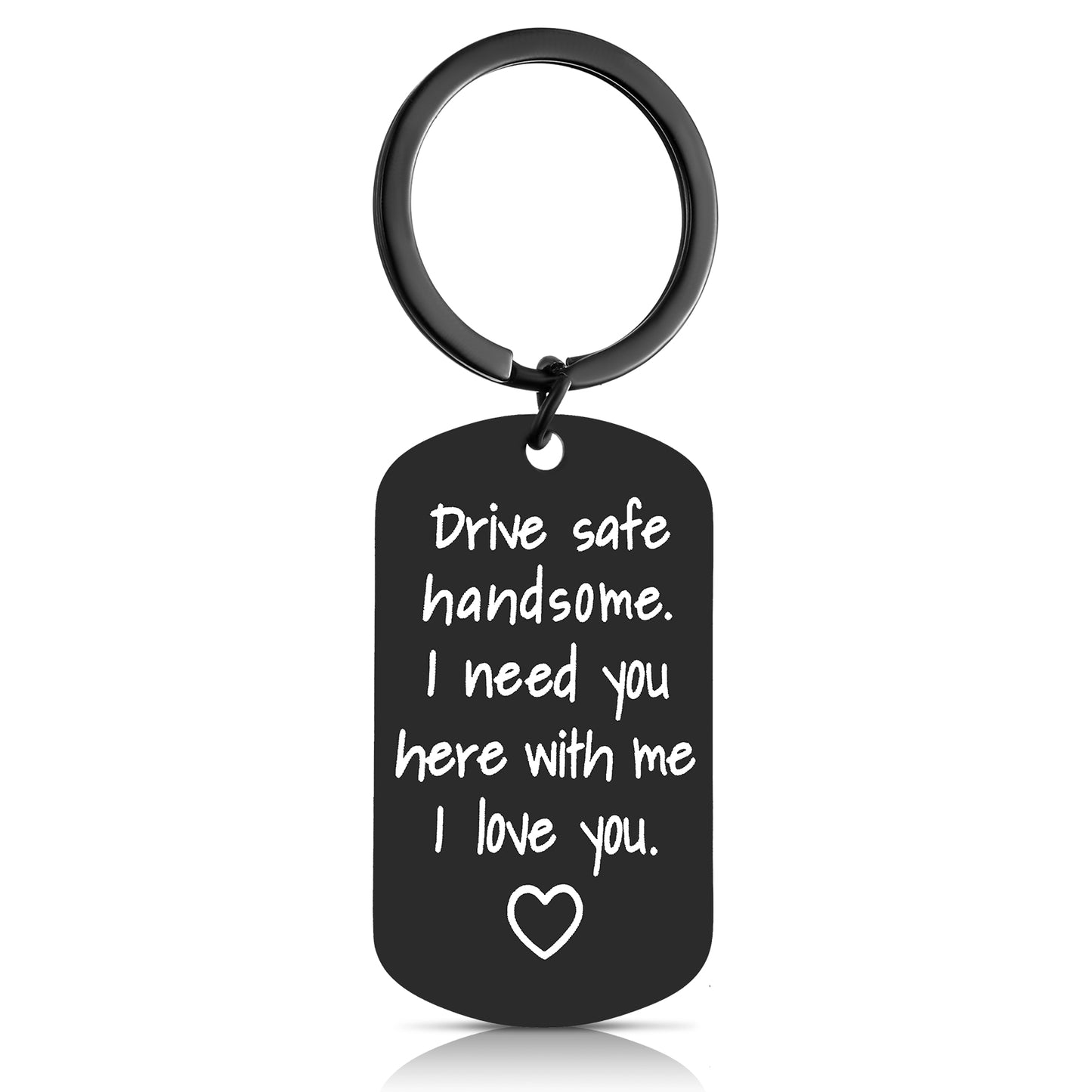 Ouligay Drive Safe Keychain Gifts for Him Boyfriend Husband Anniversary Birthday Valentine's Day Gifts Stainless Steel Drive Safe Keychain for Men
