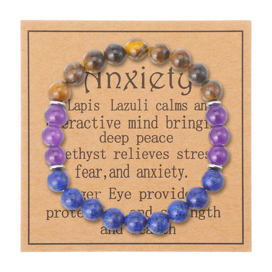 Ymapinc Amethyst Bracelet，Anxiety Bracelet for Women, Crystal Jewelry with Amethyst Crystal, Beaded Bracelets for Women, Healing Bracelets, Inspirational Gifts Yoga Stress Relief Jewelry
