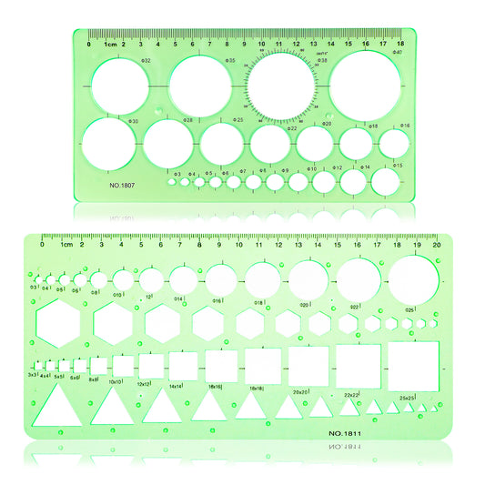 Ymapinc Circle Template for Drawing Drafting Geometric Stencils for Painting Circle/Geometric Drawing Templates Plastic Transparent Geometry Drawing Tool for School Office Supplies
