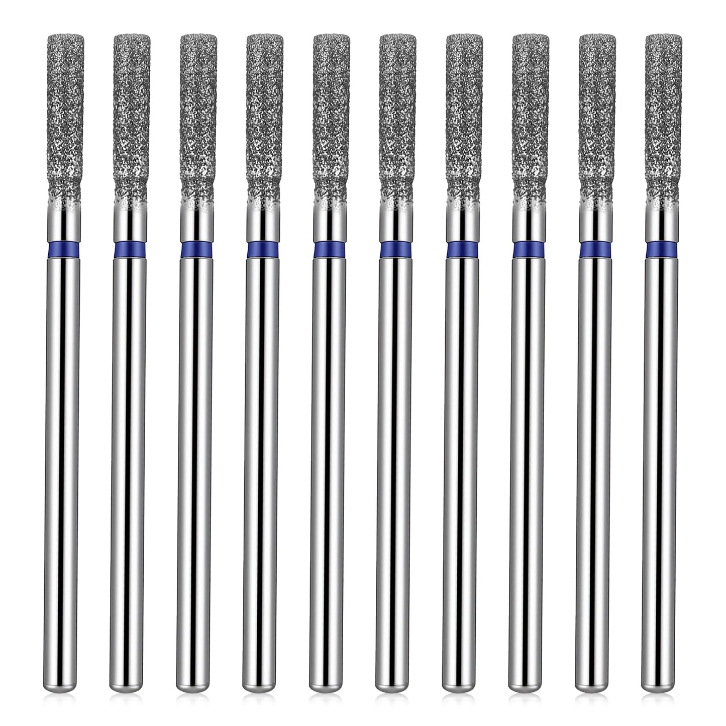 RAHHLIZS 10 PCS Cuticle Drill Bit, Clean Cuticle Nail Drill Bit Set with Case Cylinder Cuticles Bits 3/32 Shank Diamond Nail Bits for Salon Manicure