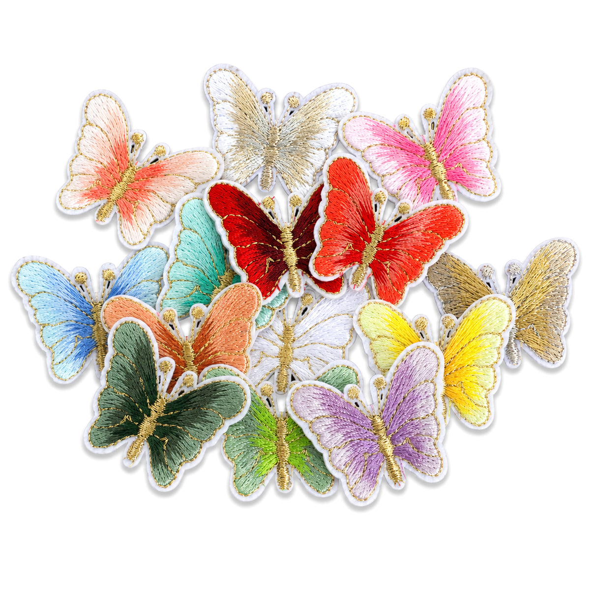 Quvvarly Butterfly Iron on Patches 14 Pcs Colorful Embroidery Patch