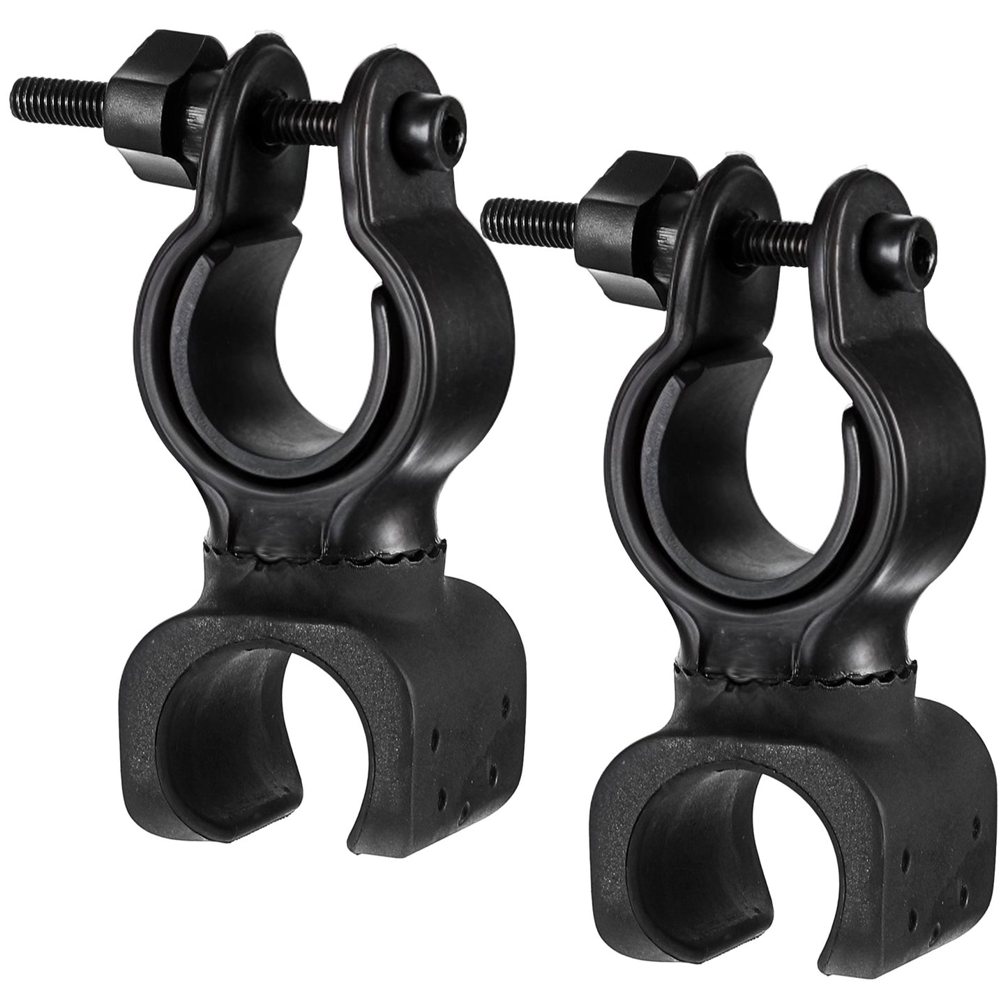 2PCS Cane Holder for Walker, Black Universal Rack Cane Accessories, 360°Rotatable Adjustable Crutch Bracket for Wheelchairs, Drive Rollators, Mobility Scooter, Assistant Holder for Cane or Stick Users