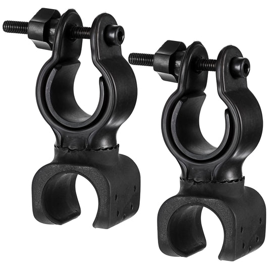2PCS Cane Holder for Walker, Black Universal Rack Cane Accessories, 360°Rotatable Adjustable Crutch Bracket for Wheelchairs, Drive Rollators, Mobility Scooter, Assistant Holder for Cane or Stick Users