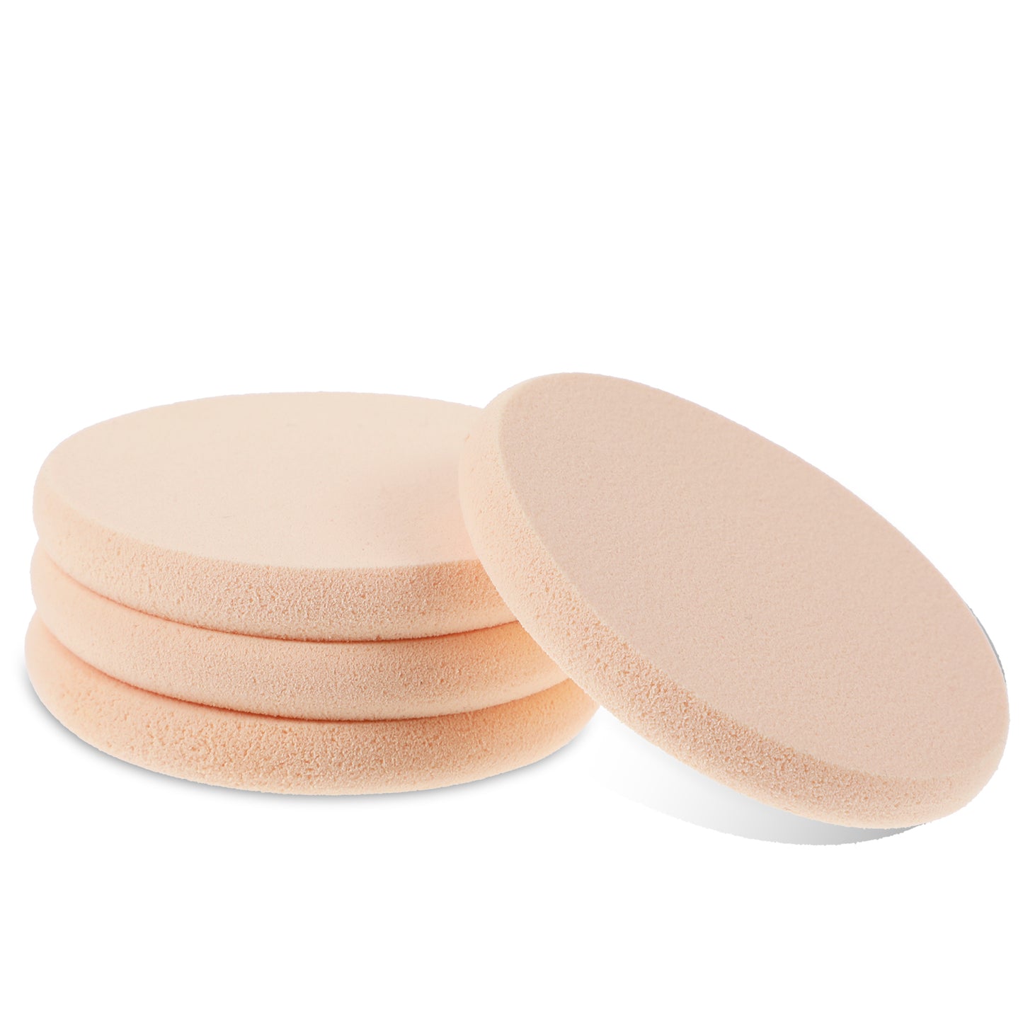 Nogeqi 4 Pcs Flat Makeup Sponges for Foundation, Foundation Sponge, Sponges Makeup Applicator, Round Make Up Sponge for Face Natural Easy Soft Beginner(Skin Color)