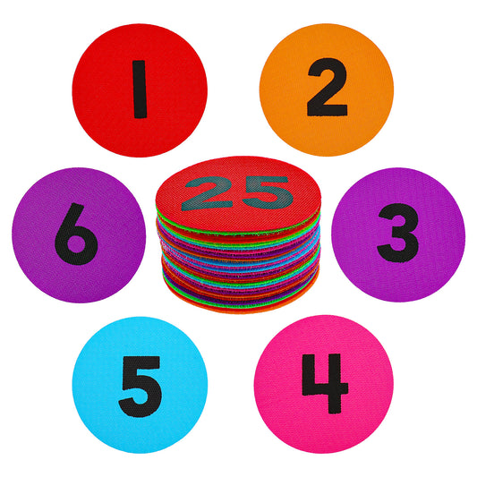 26 Pcs Carpet Dots with Number 1-26, 3.94 Inch Circle Floor Stickers Colorful Carpet Spots Markers, Floor Dots for Classroom Teacher Supplies
