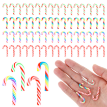 Ymapinc 80pcs Mini Christmas Candy Cane for Crafts - Red and White Mini Fake Cand Candy Vase Filler for Party Christmas Tree Ornaments Hanging Decoration Supply
