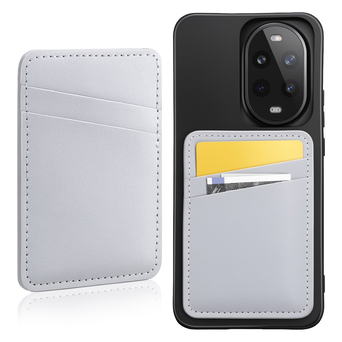 Sorcristy Phone Card Holder, Premium Leather Wallet Stick On