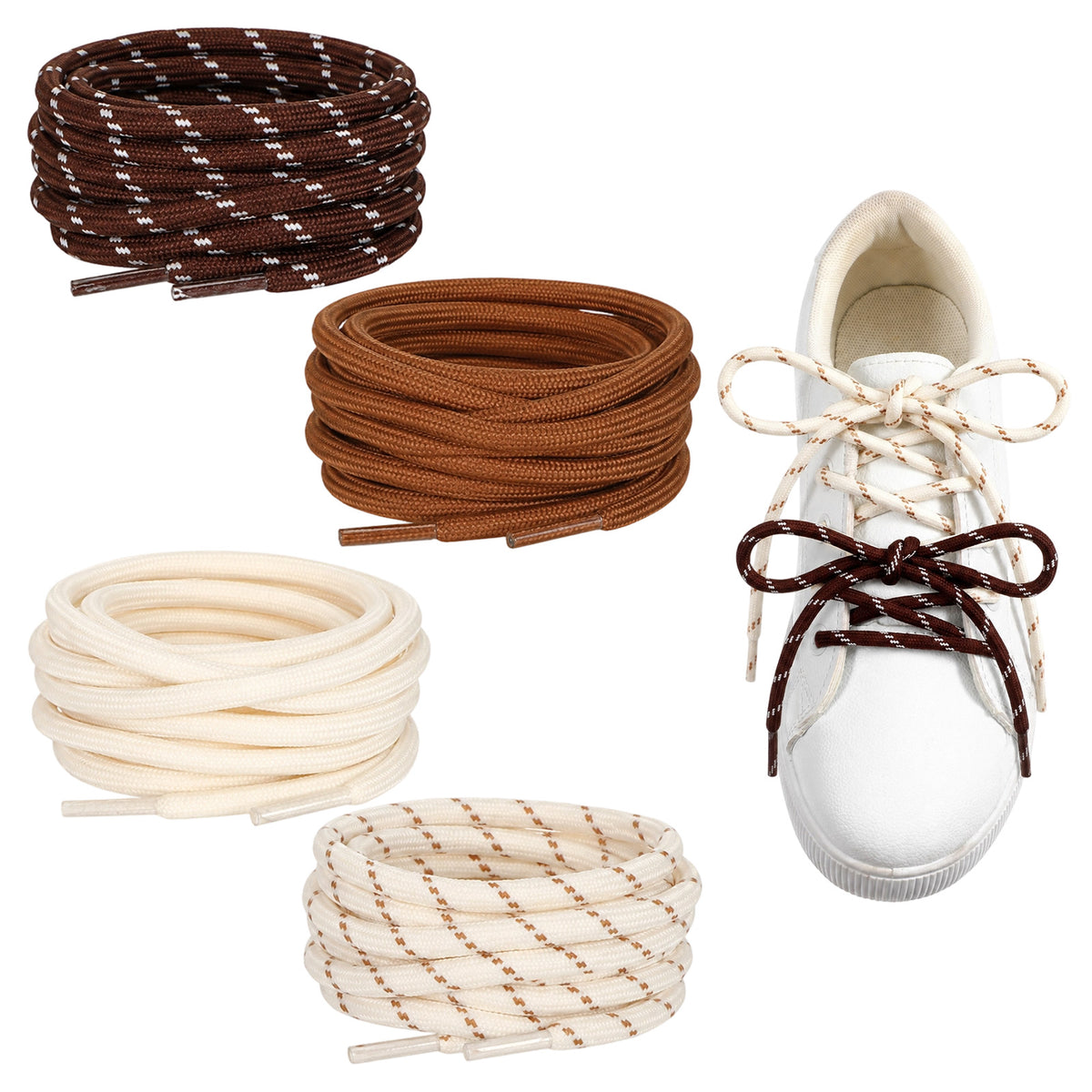 Matwsec 4 Pairs Paracord Shoe Laces 120cm Round Shoe Laces
