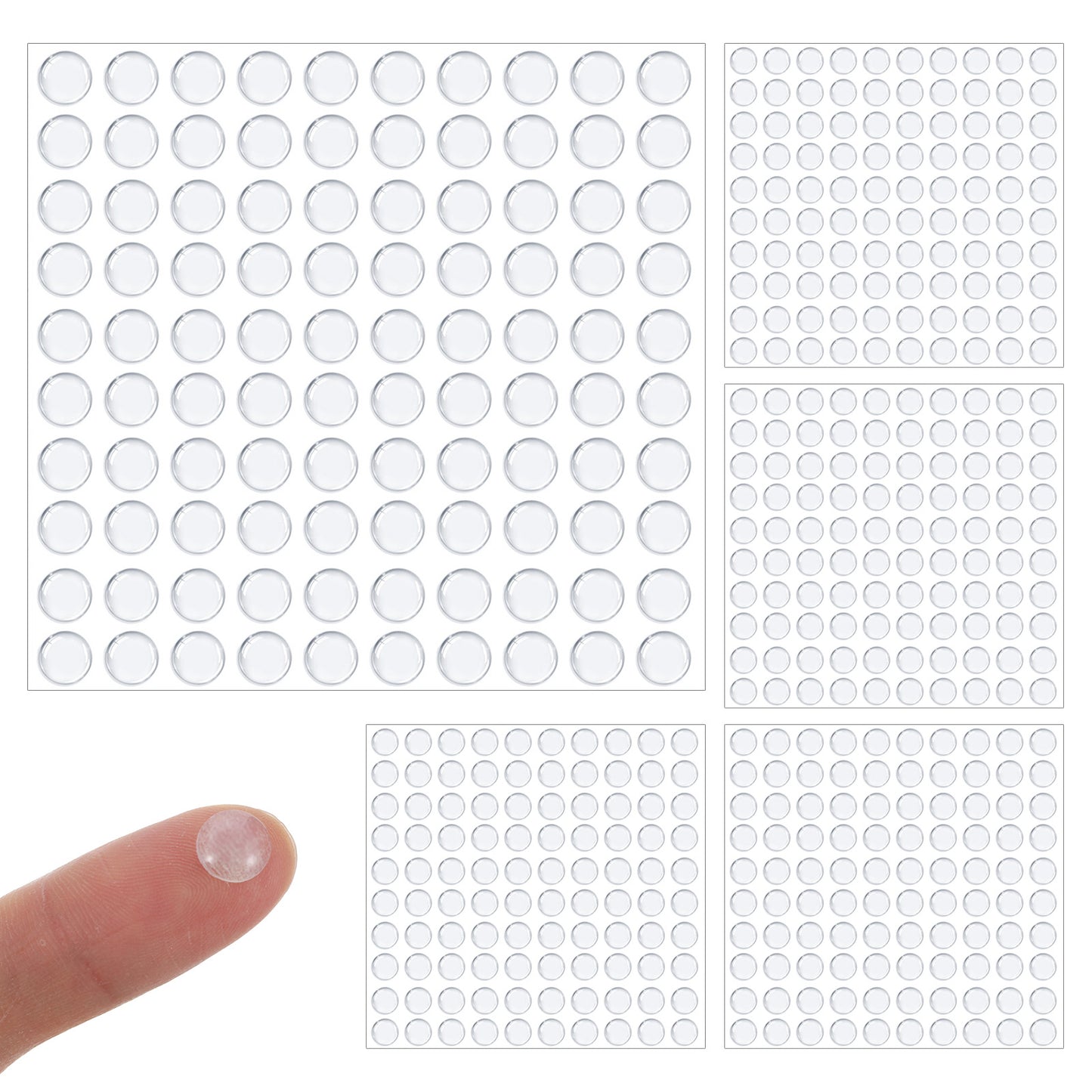 500 pcs Cabinet Door Bumper Silicone Diameter 0.31 Inch Cabinet Bumpers Clear Self-Adhesive Pads Rubber Dots for Non Slip Soft Close Pads Transparent for Cabinets Drawers Furniture And Door Handles