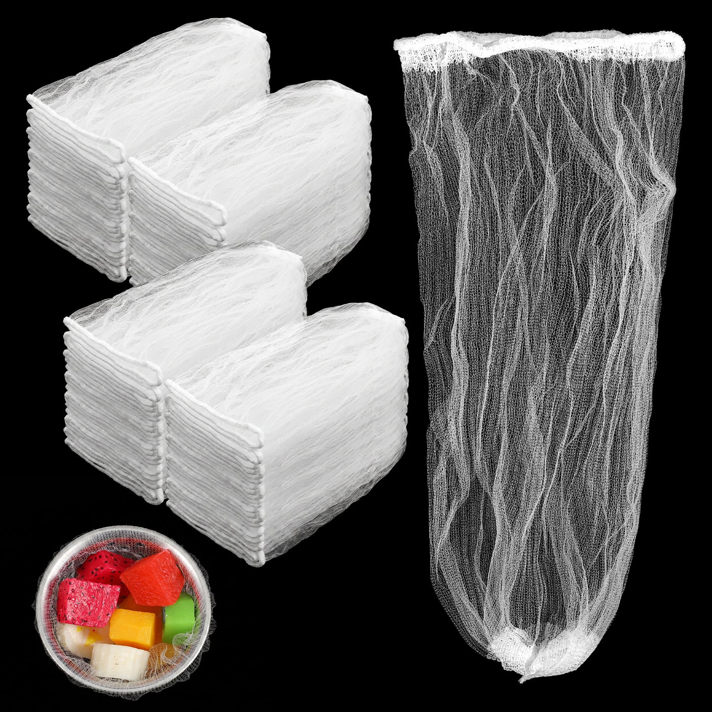 RAHHLIZS 100pcs Drain Nets for Kitchen Sink Large 7X5In Disposable Strainer
