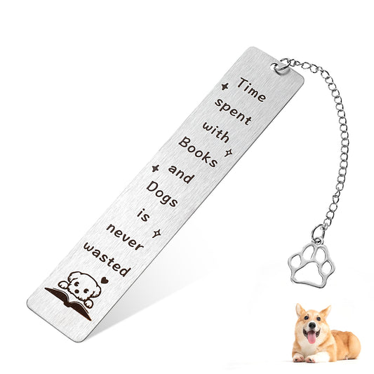 1Pcs Cute Dog Bookmark for Reading Women Men, Metal Bookmarks for Dog Moms, Page Markers Gifts for Book Lovers Readers Boys Girls Students Friends Birthday Graduation School