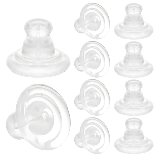 10 Pcs Earring Backs for Droopy Ears Silicone Earring Backs Clear Earrings Back for Heavy Earrings Locking Secure Back for Studs Replacements No-Irritate Soft Clear for Women Men, White