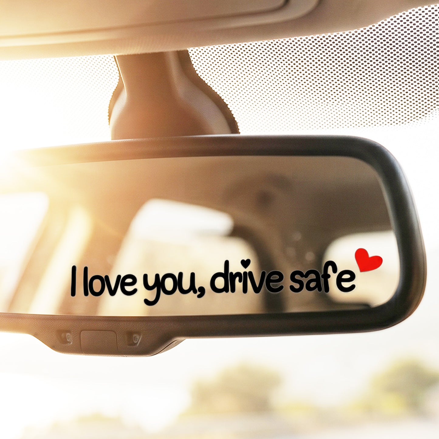 Ouligay 3x I Love You Drive Safe Mirror Sticker Cute Rear View Mirror Sticker for Womens Car Mirror Stickers Car Decals for Women Rearview Mirror Accessories