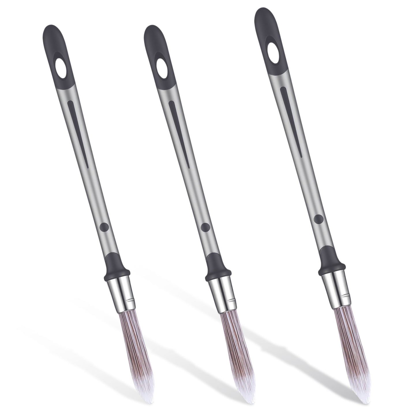 Ouligay 3PCS Trim Paint Brush Set Edge Painting Tool for Painting Small Round Paint Brushes Touch up Paint Brushes for Walls Corners, Baseboards,Sash & Furniture Detail Work