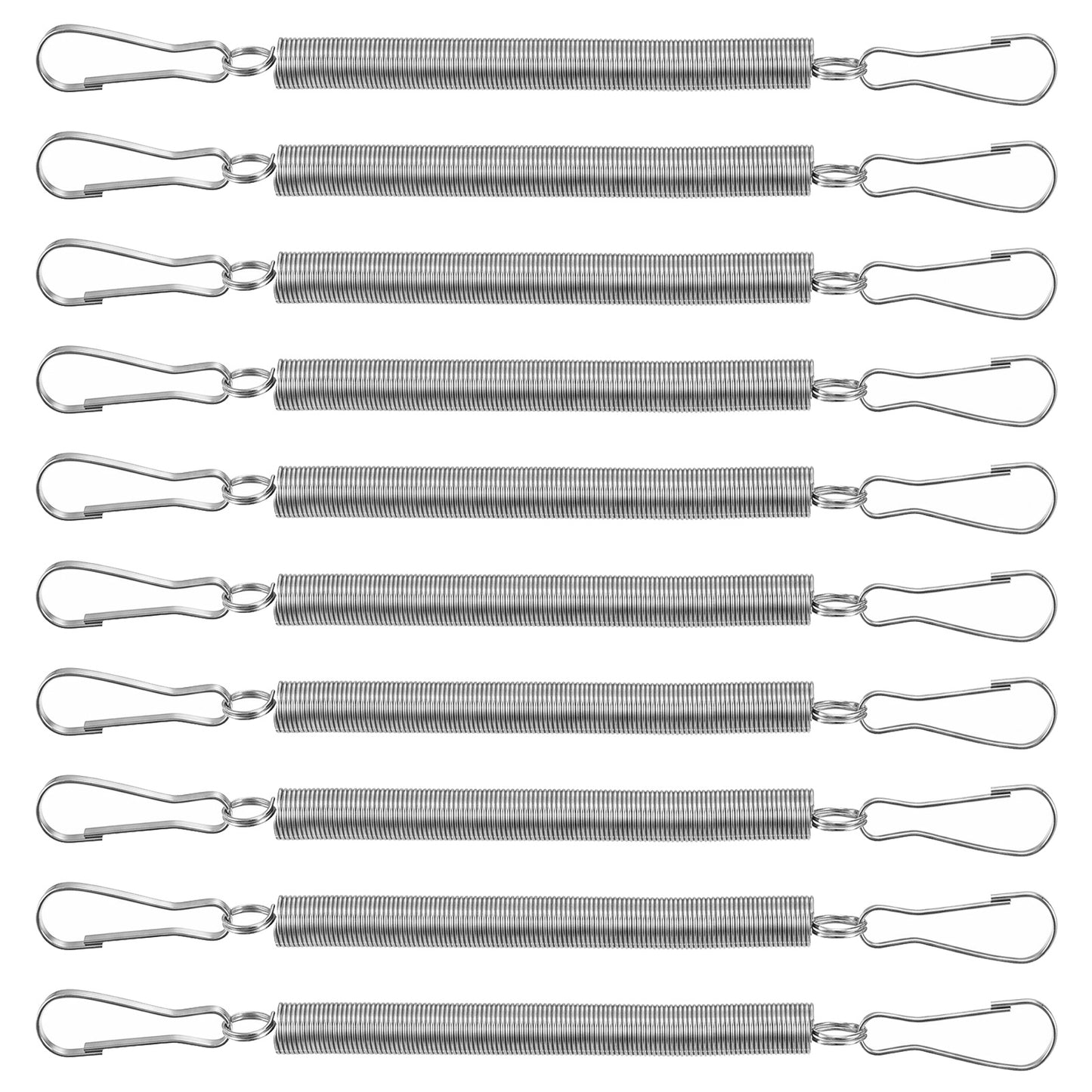 Xinjoduz 10 PCS Spring Clips for Rabbit Water Bottles, 5.11" Metal Extension Spring with 2 Clips Hanger for Small Animal Cages Dispenser Water Bottle Clip On Holder for Hamster, Rats, Guinea Pigs