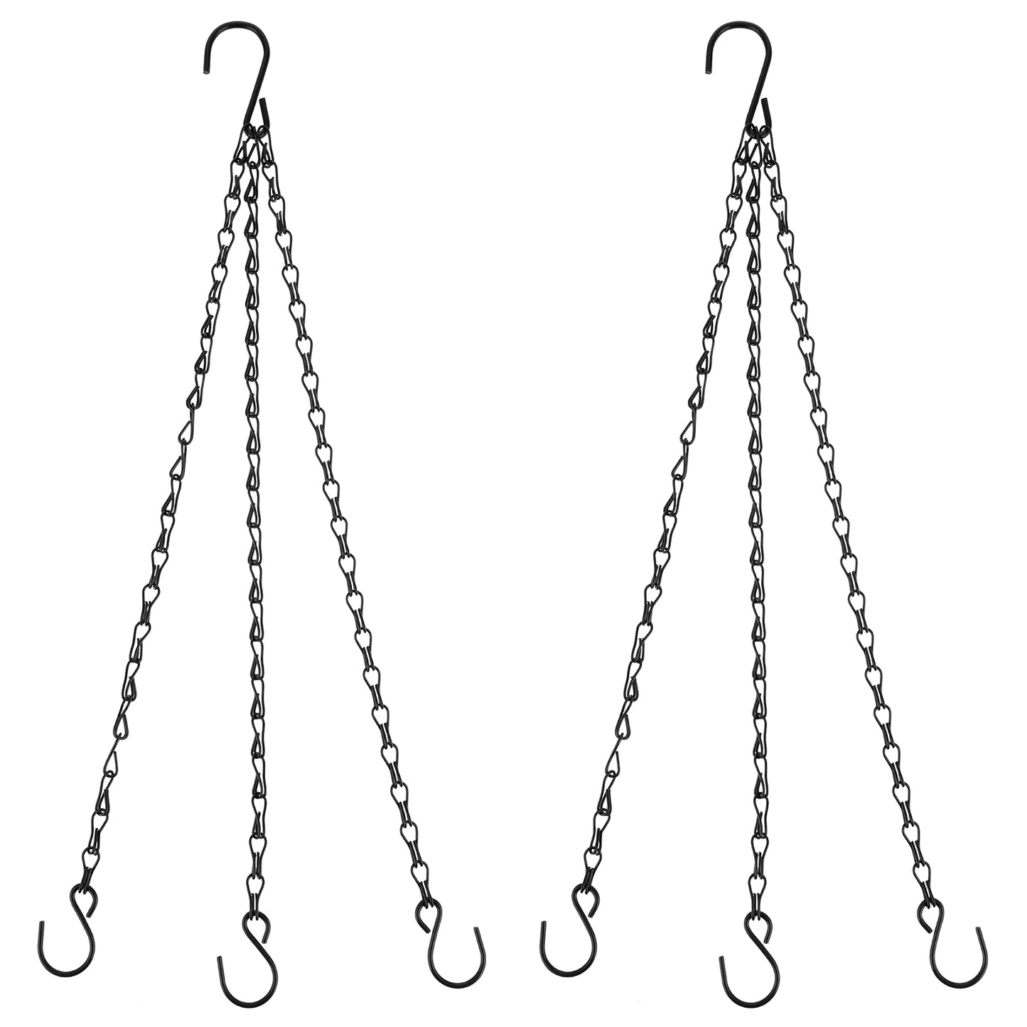 2 Pcs 16.1 Inch Hanging Basket Chain Black Hanging Chains with Hooks Flower Pot Chain Replacement Plant Hangers for Planters Bird Feeders Lanterns Billboard Garden Balcony Yard Kitchen