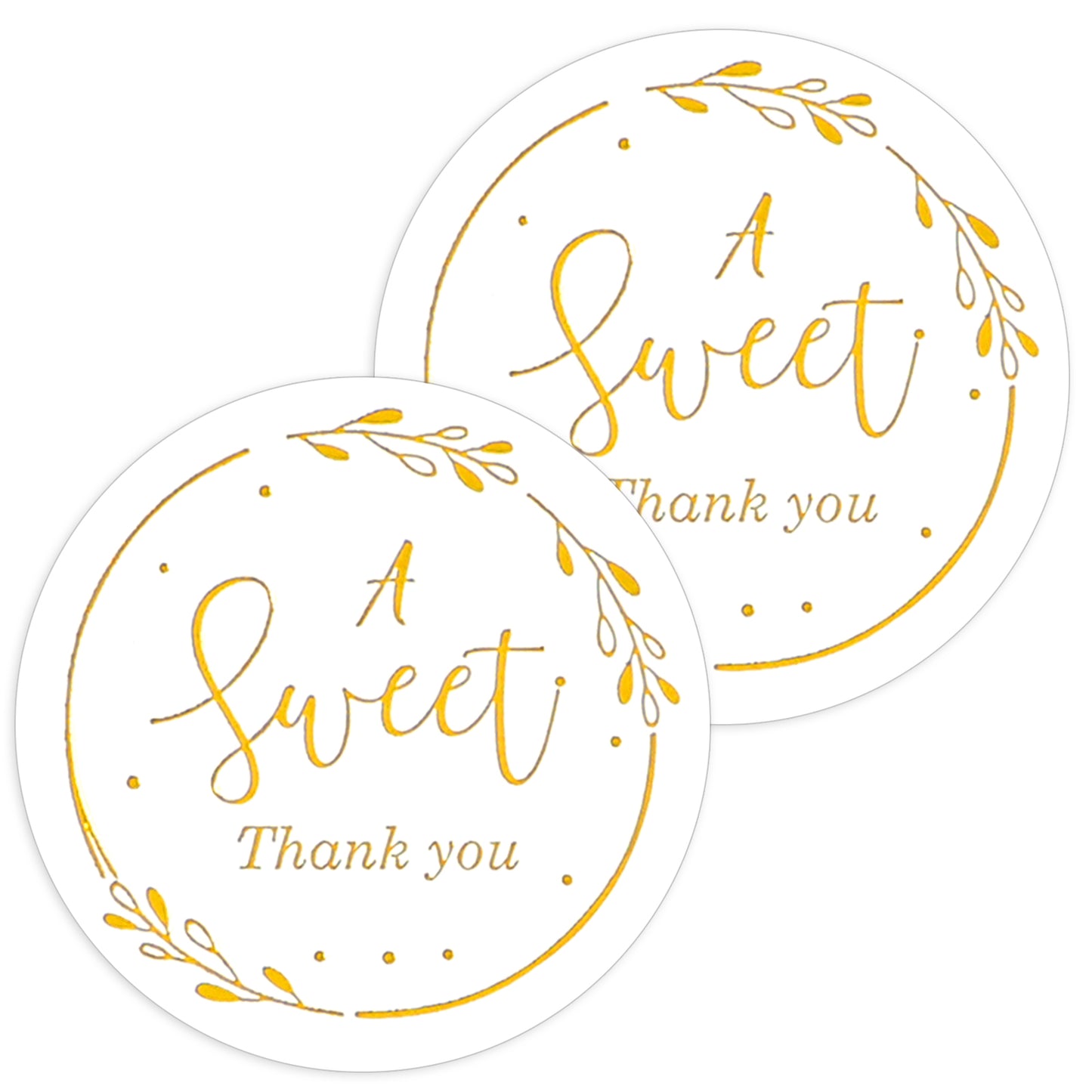Mabor 240Pcs A Sweet Thank You Sticker Labels, Gold Thank You Stickers 1.38 Inch, Wedding Party Shower Favor Raised Gold Embossed Stickers Round Sweet Treat Sticker for Dessert Candy Bags