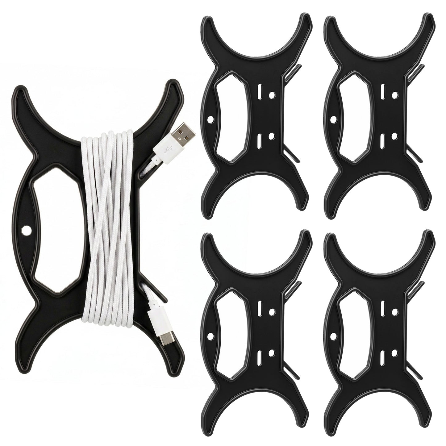 Chsoejuf 4PCS 8.1" Light Duty All Purpose Extension Cord Organizer Storage