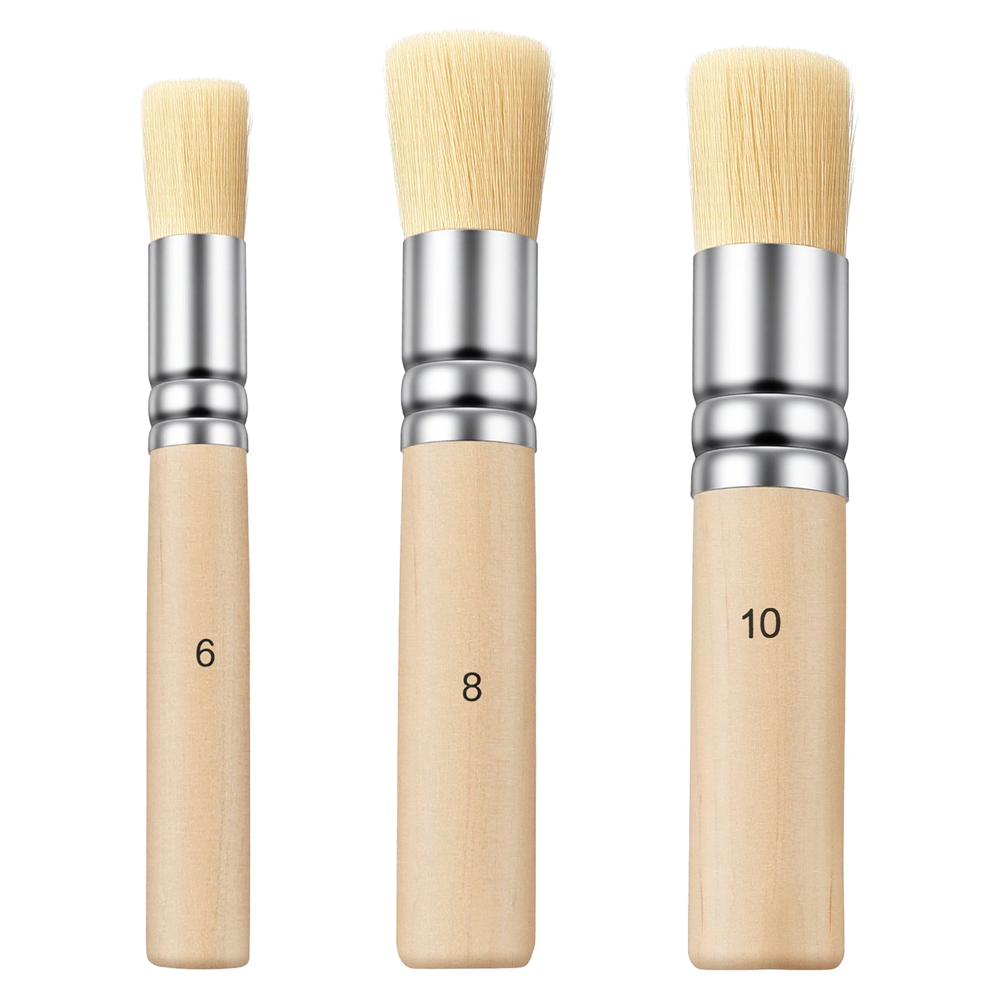 Ymapinc Stencil Brush for Painting, 3pcs Bristle Wooden Stencil Brushes Set
