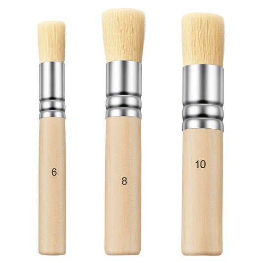 Ymapinc Stencil Brush for Painting, 3pcs Bristle Wooden Stencil Brushes Set