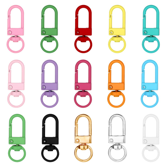 Ymapinc 30PCS Small Metal Lobster Claw Clasps, 32mm Colorful Metal Keychain Swivel Snap with Hooks Mini Buckle for Dog Tag Clip Bag Charm Clip Bag Charms Making,
