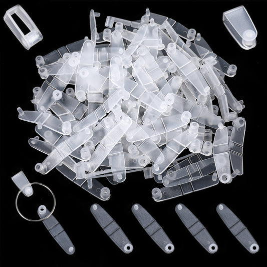 100 Pcs Acrylic Keychain Clips Clear Plastic Keychains Clip Connectors for DIY Crafts Card Holders Fit Keys Rings School Office ID Cards Jewelry Making Accessories 1.38 × 0.35 Inch Handicraft Lovers