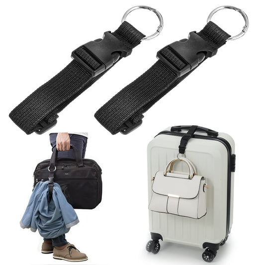 2Pcs Add A Bag Luggage Jacket Molle Strap,Ymapinc Adjustable Luggage Belt Straps for Suitcases Backpack Accessories for Connecting Luggage Extra Bags (Black)