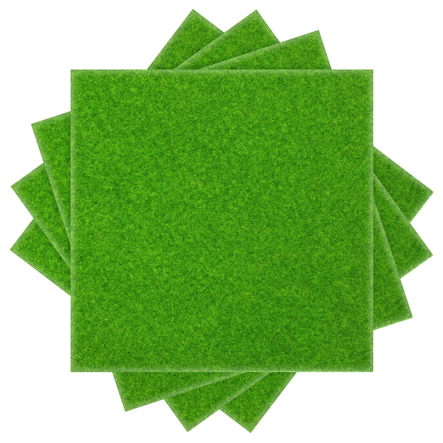 Ouligay 4 Pieces Artificial Grass Mat 20 x 20cm Fake Grass for Crafts Green Fairy Garden Grasses Faux Turf Squares Mats for Miniature Ornament Dollhouse DIY Crafts Decor