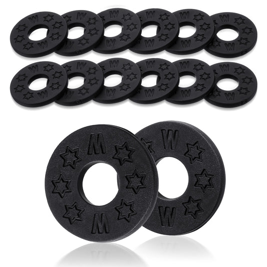 12 Pcs Guitar Strap Locks, Silicone Guitar Strap Holder, Rubber Secure Blocks Protector, Black