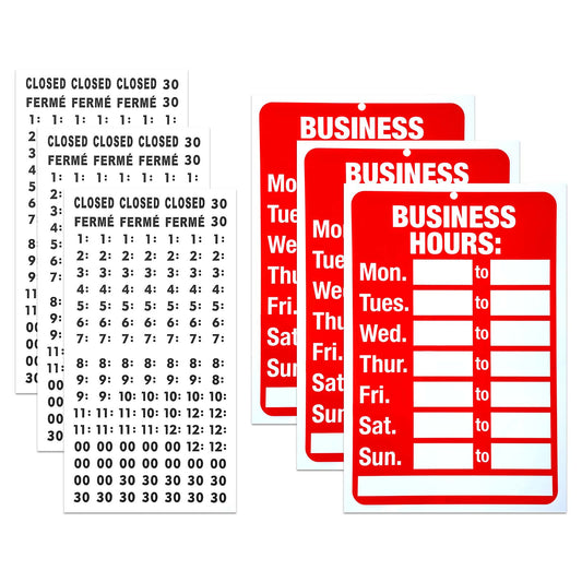 Ymapinc 3PCS Open Closed Sign for Shop Business Office Store, Open and Closed Signs, Open Signs for Business, Store or Office, Includes 3 Sign Boards and 3 Usable Stickers, Red and White