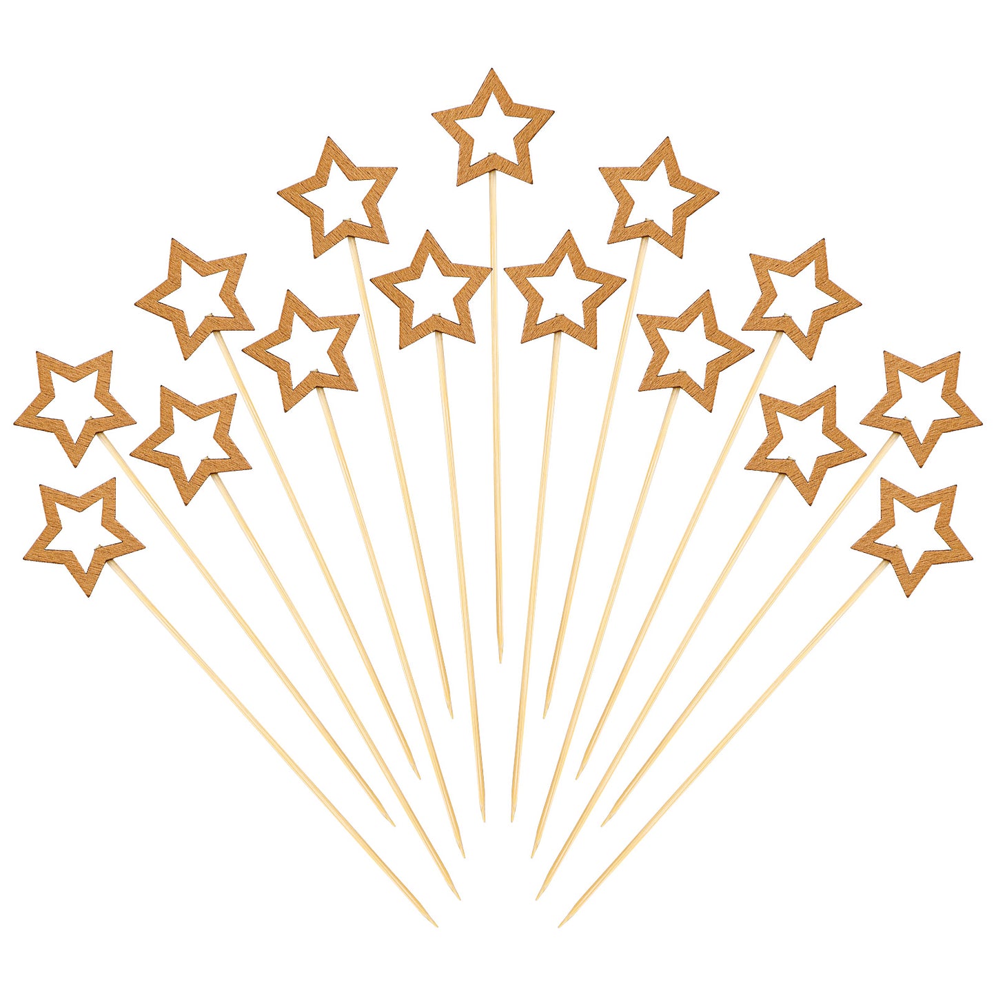 Ymapinc 50-PCS Gold Star Cocktail Picks, 5.5-Inch Long Toothpicks, Decorative Toothpicks for Appetizers, Fruit Skewers for Party, Fancy Tooth Picks