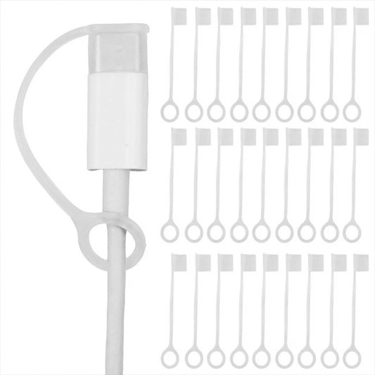 Ymapinc USB C Port Cover, 16Pcs USB C Dust Cover Protector Cap with Tethered, Type C Covers Cap Charger Protector with High Toughness Snug Fit to Prevent Dust/Oxidation for Charging Ports (White)