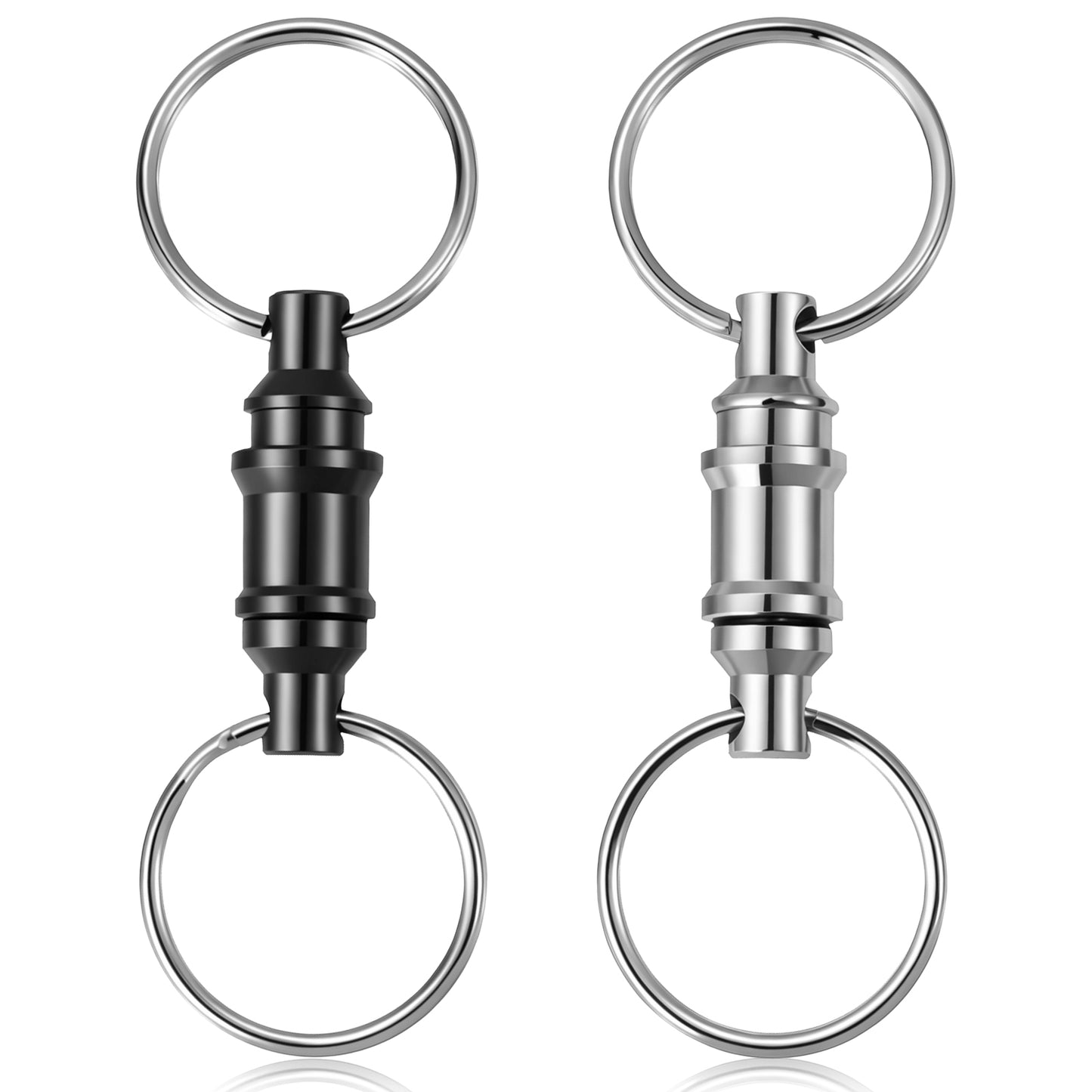 Matwsec 2 PCS Quick Release Keychain Detachable Key Ring Quick Release with 2 Split Rings for Men Car Purse Bag Accessories