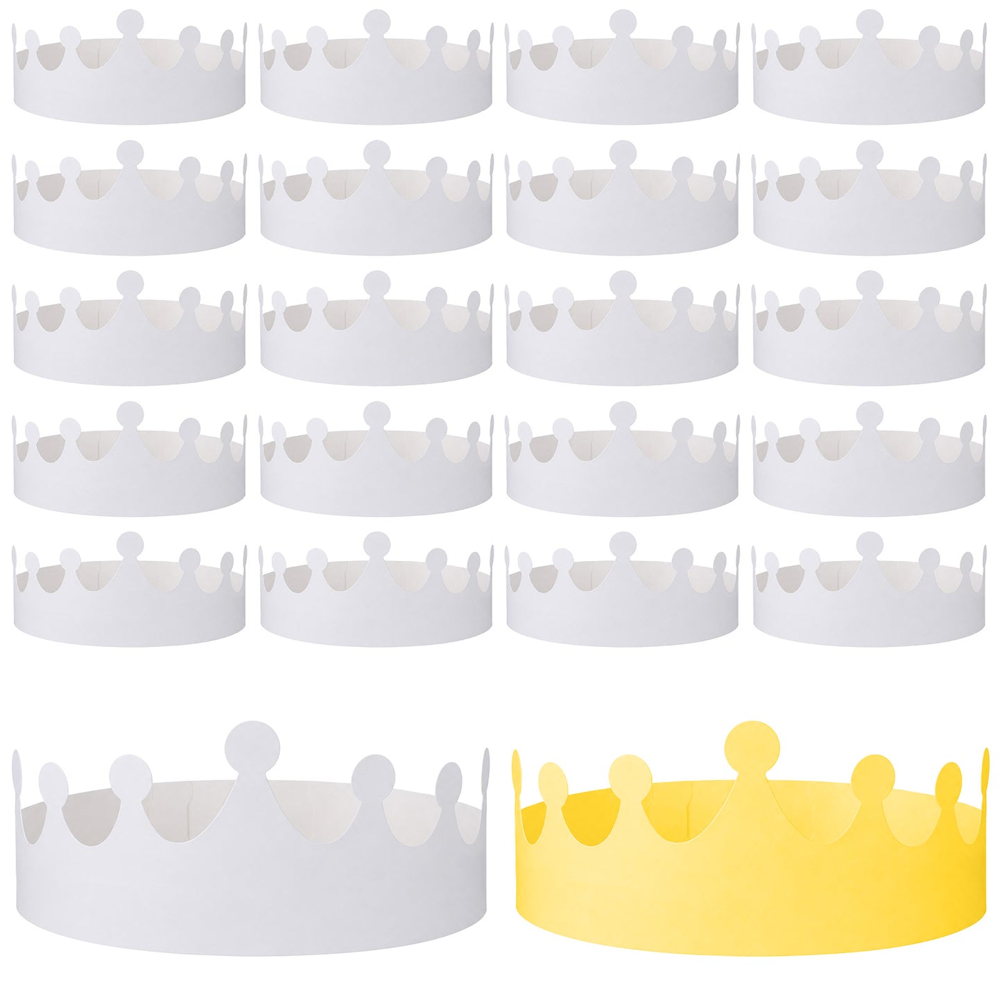 MEUYSIAC 20 Pack White Paper Crowns Kids DIY Birthday Classroom