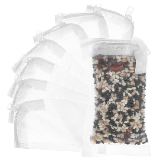 10PCS Media Bags for Aquarium Substrate, Extra Fine 150 ?m Mesh Filter Bag with Plastic Zipper, Reusable Saltwater Freshwater Aquarium Filter Bags Purigen for Fish Tank(2.4" X 4")