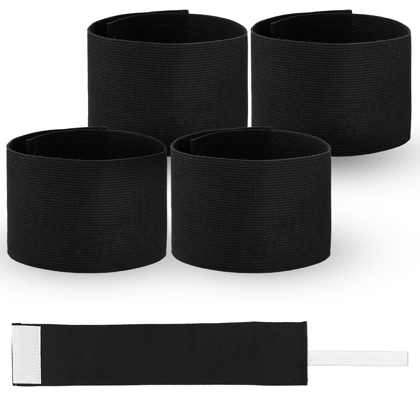 RAHHLIZS 4Pcs 13.58x2.76in Arm Band Soccer Armband Black Elastic Exercise Armband Mourning Bands Elastic Adjustable Armbands for Volleyball Basketball Team Funerals, Memorial, Condolence