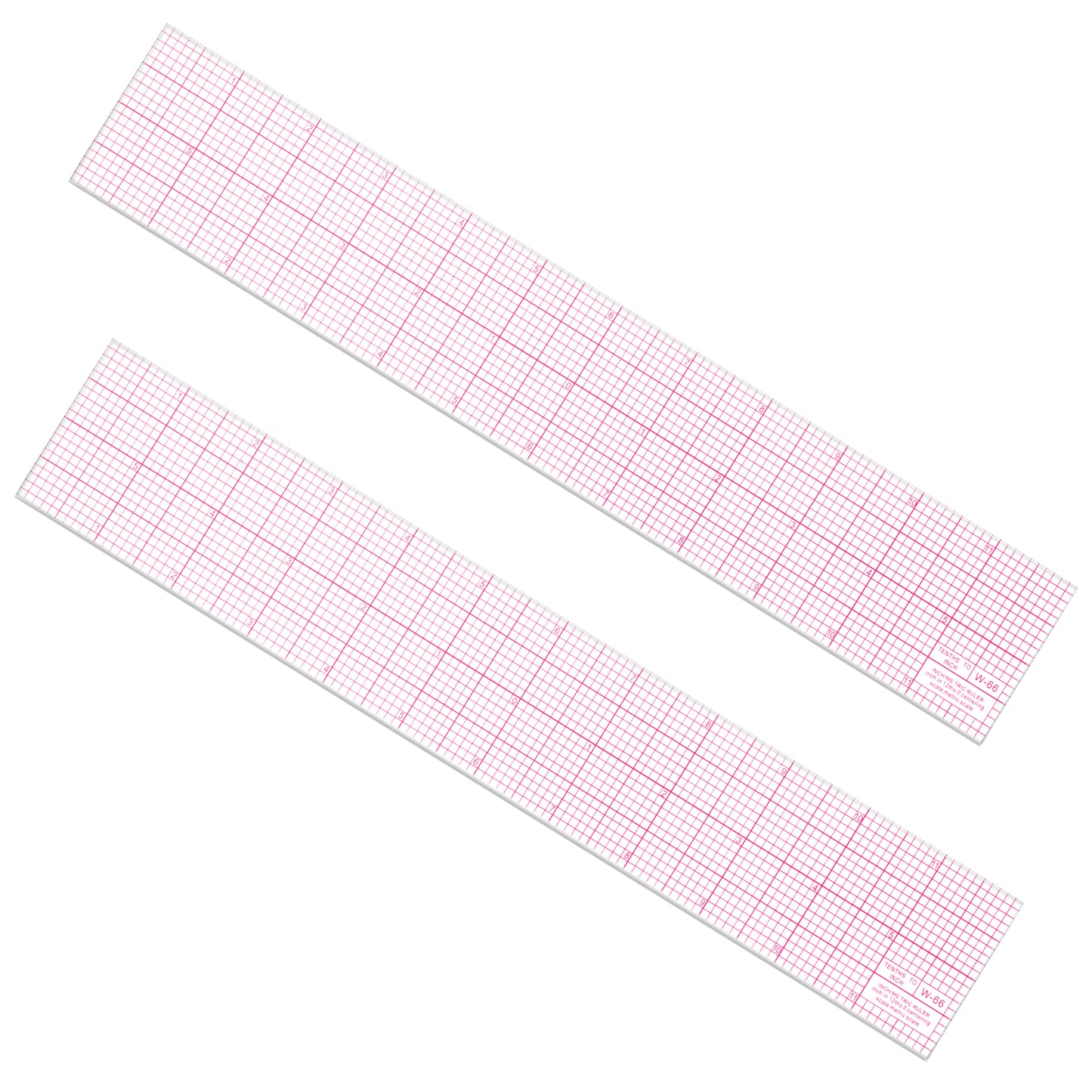 RAHHLIZS 2 Pack Clear Sewing Ruler (12''x2'') Transparent Tailor Sewing Rulers Guides Straight, Rulers for Sewing Pattern Making Quilting Ruler and Measuring Tools
