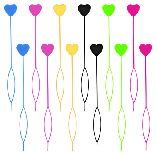 Xinjoduz 12 PCS Hair Beader Tool, Plastic Magic Beads Topsy Tail Hair Braiding Tools Love Type Hairpin Hair Loop Styling Tool Ponytail Maker for Women Girls Curly Wet Long Dry Hair(6 Color)