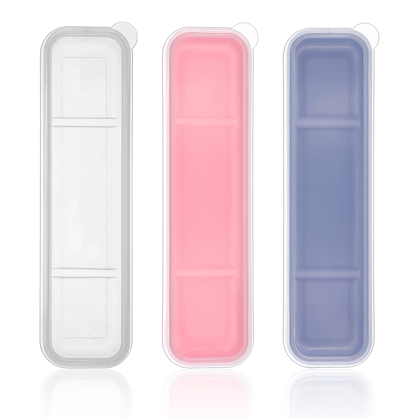 Tyqour 3pcs Portable Flatware Box 8in Utensil Holder for Lunch Box with Lid Tableware Storage Box Case Travel Silverware Case Utensil Case Chopstick Case Spoon Case Fork Holder for Cutlery Kit