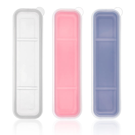 Tyqour 3pcs Portable Flatware Box 8in Utensil Holder for Lunch Box with Lid Tableware Storage Box Case Travel Silverware Case Utensil Case Chopstick Case Spoon Case Fork Holder for Cutlery Kit