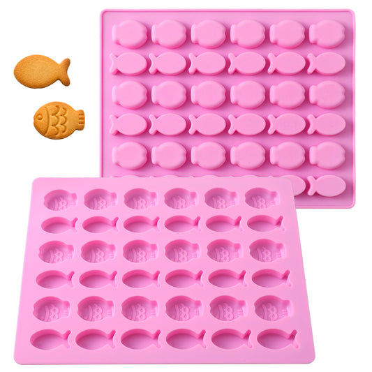 Ymapinc Pink Fish Silicone Mould, 36-Cavity for Chocolate Chip Making