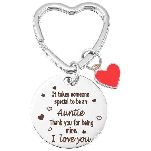 Tyqour Aunt Keyring Gifts for Aunts Auntie Birthday Gifts from Niece Nephew Funny Aunt Valentines Mothers Day Christmas