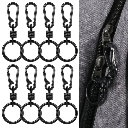 Zipper Locks Anti Theft 8Pcs, Zinc Alloy Carabiner Clips for Bag & Backpack